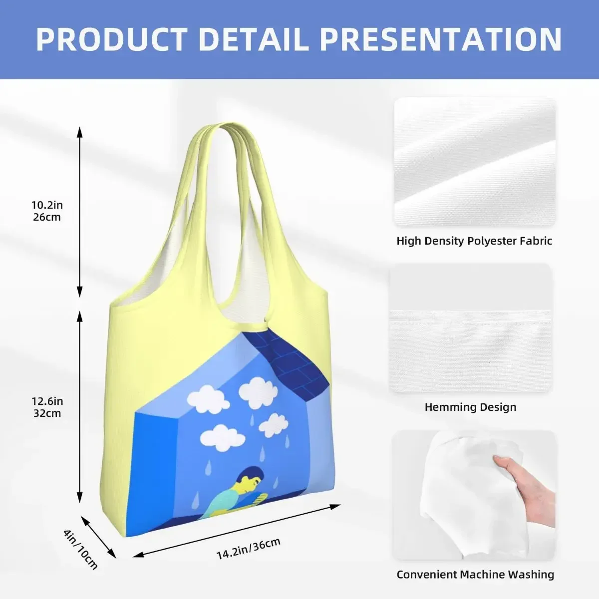 Сумка-тоут для покупок с депрессией женская уличная роспись художественная
