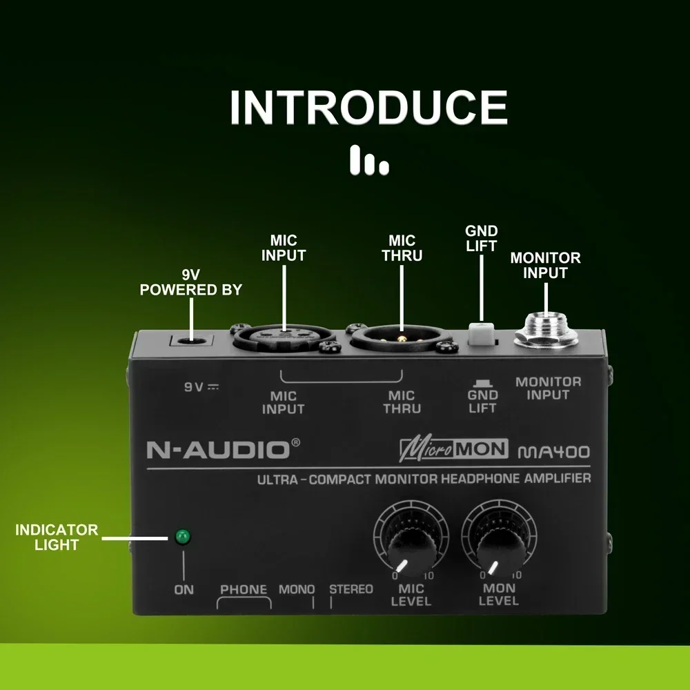 MA400 предусилитель для наушников микрофонный монитор усиления персональный