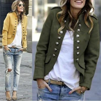 2022 blazer women jackets long sleeve row buckle self cultivation small suit loose yellow red coat pattern hot style femme mujer