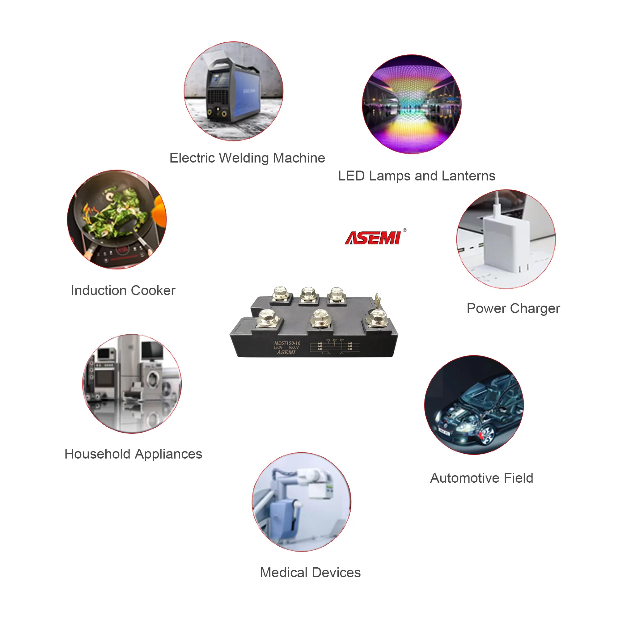 MDST150-16 MDST100 диодный модуль 1600 А в ASEMI новый трехфазный выпрямительный
