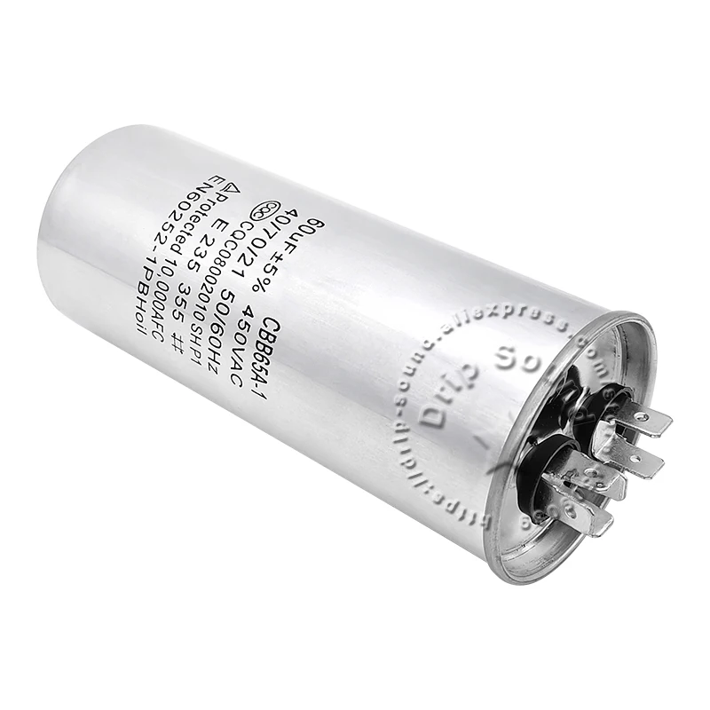 1pcs CBB65 5uF-100uF 450V 50/60Hz Motor Running Starting Capacitor for Air Conditioning Compressor