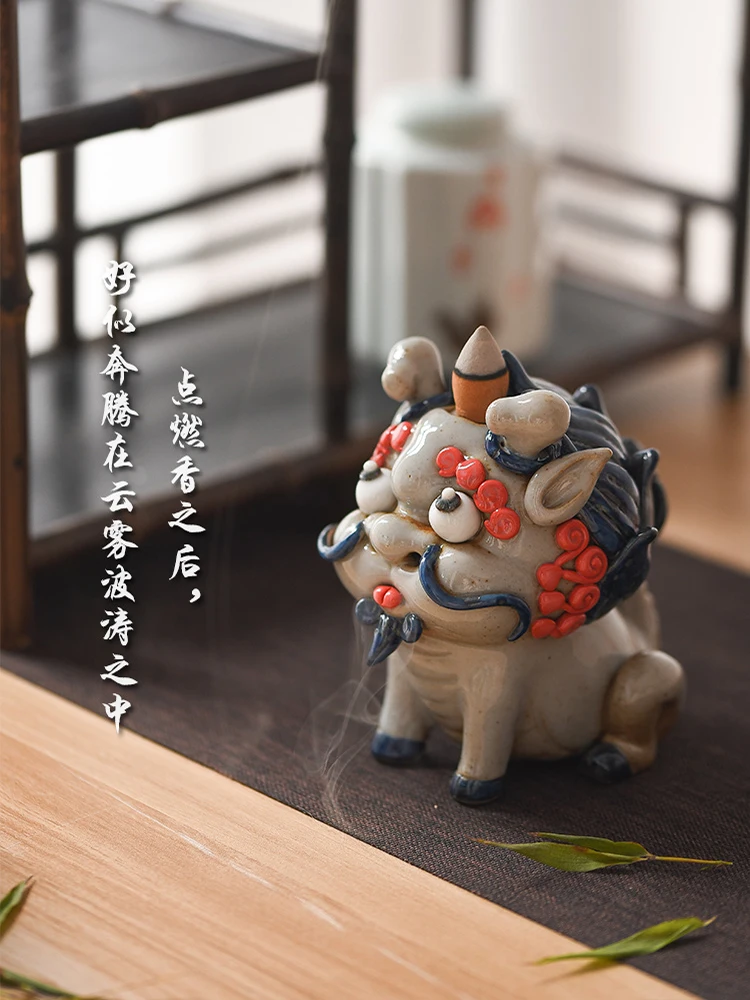 Курильница для благовоний с изображением дракона из кирина