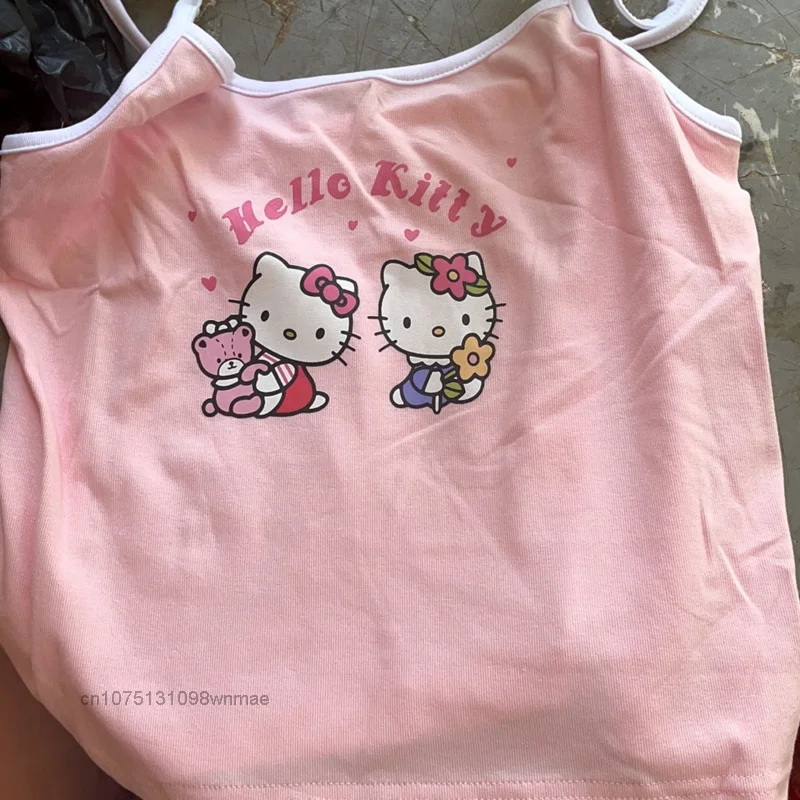 Майка на бретельках для девочек Hello Kitty Y2k