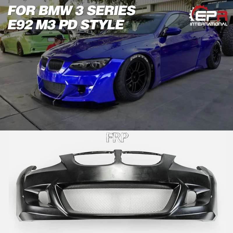 

Для BMW E92 M3 PD стиль углеродное волокно/Стекловолокно передний бампер гоночный FRP широкий корпус комплект тюнинг отделка часть