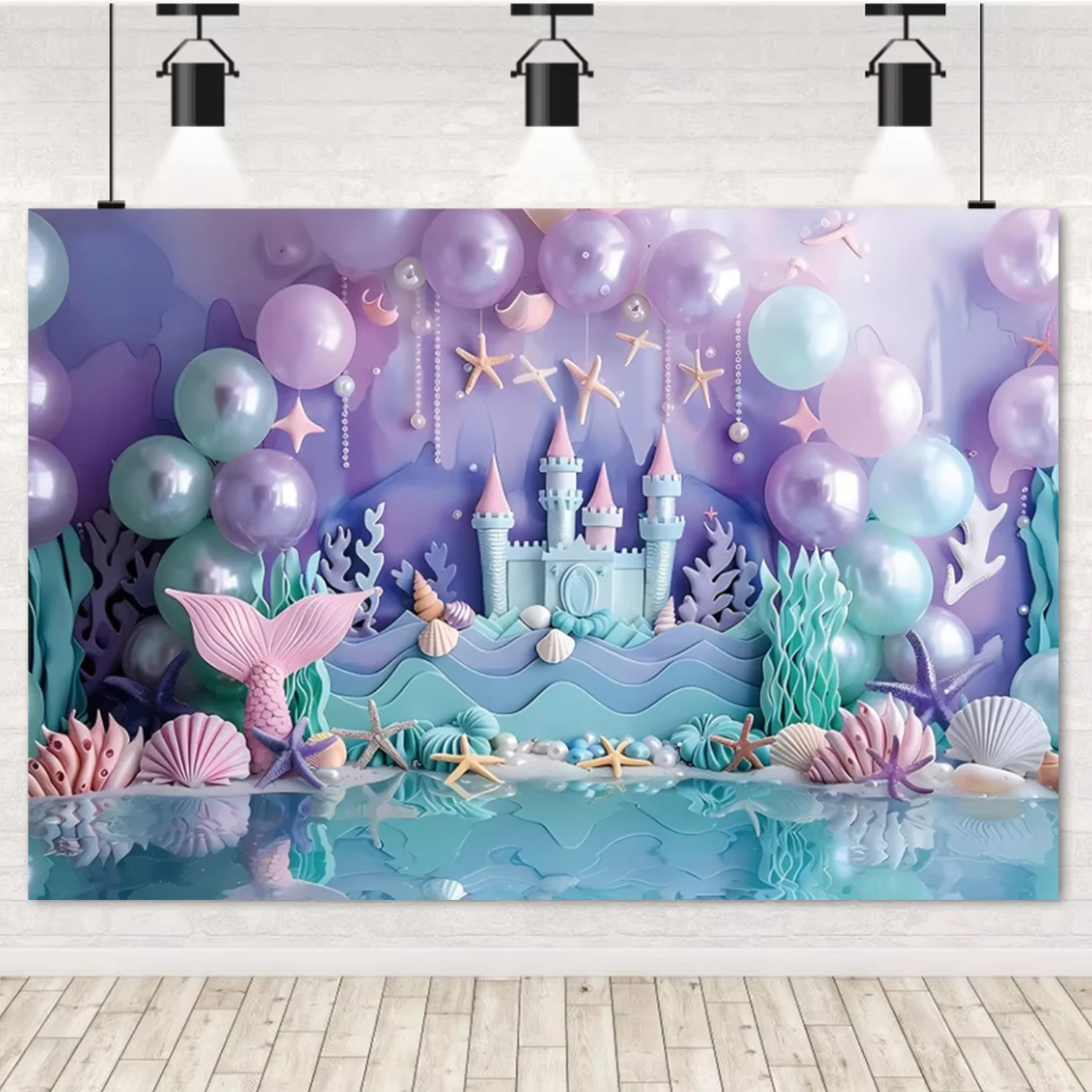 

Фотофон русалочка розовый винил