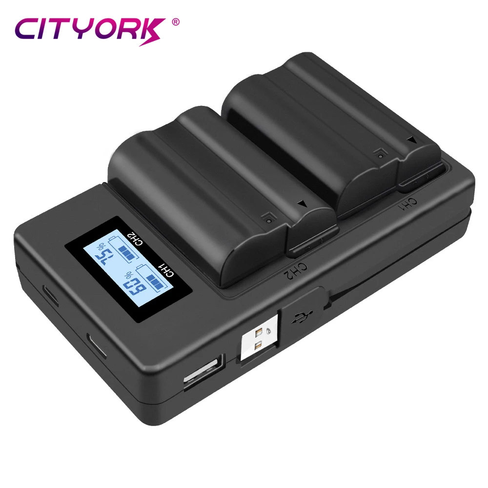 CITYORK EN EL15 EL15A EN-EL15 ENEL15 Батарея с ЖК-дисплеем Dual USB Зарядное устройство для Nikon D850 D810