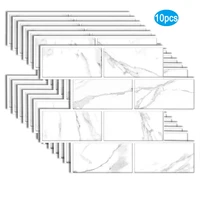 wostick 10 sheets whith marble surface dedign peel and stick premium wall sticker backsplash for kitchen bathroom