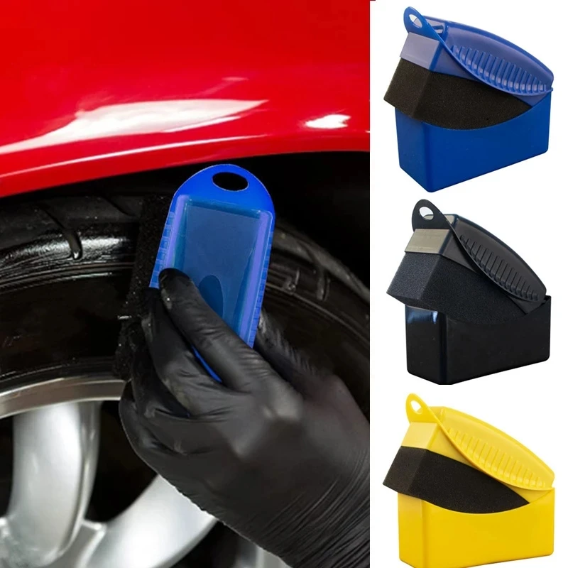 

Professional Car Wheel Waxing Sponge Automobiles Polishing Care Waxing Sponge With Cover Auto Tire Cleaning Accessories