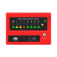 asenware 4 zones 2166 series conventional wired lcd fire control panel system