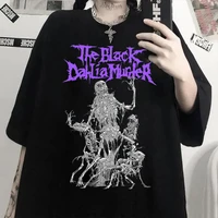 gothic women t shirt aesthetic loose short sleeve tshirt punk dark grunge streetwear gothic top tee harajuku y2k womans clothes