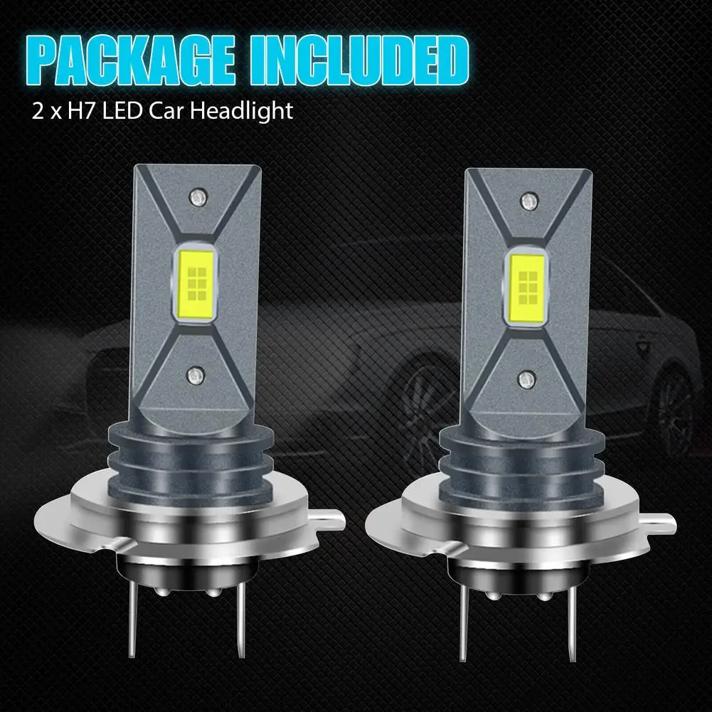 

2pcs H7 Led Headlight Bulb Kit High Low Beam 160w 20000lm Super Bright 6000k White Car Headlamp Bulbs