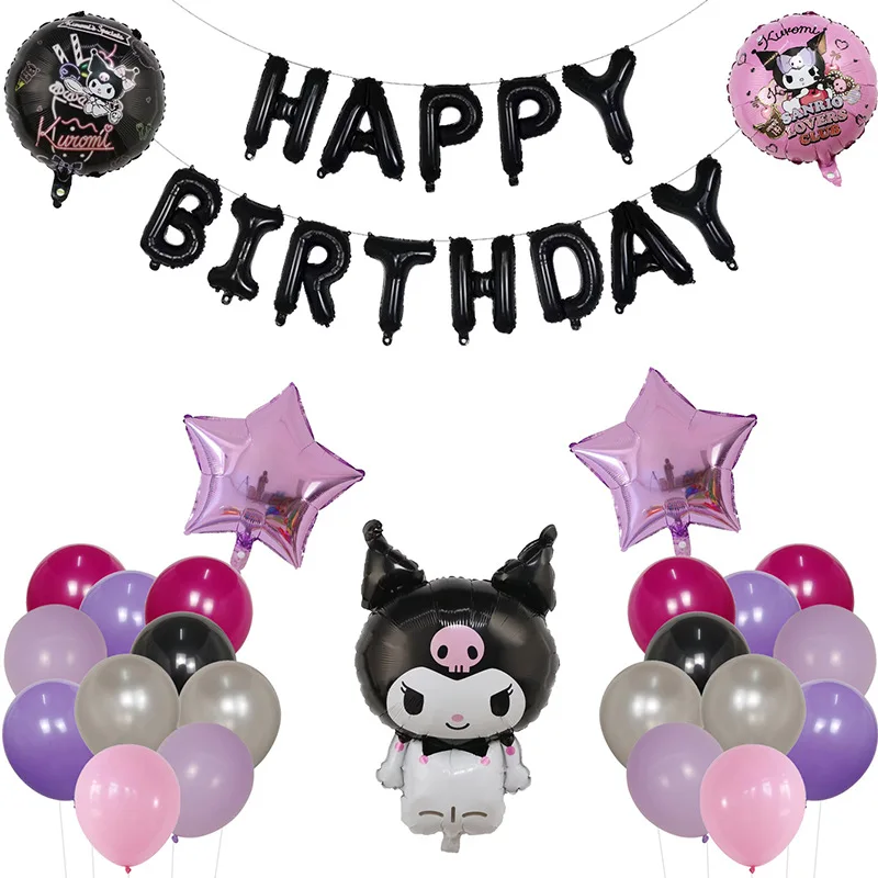 Kawaii Sanrio Kuromi вечерние набор воздушных шаров Cinnamoroll Милая мультяшная Мелодия