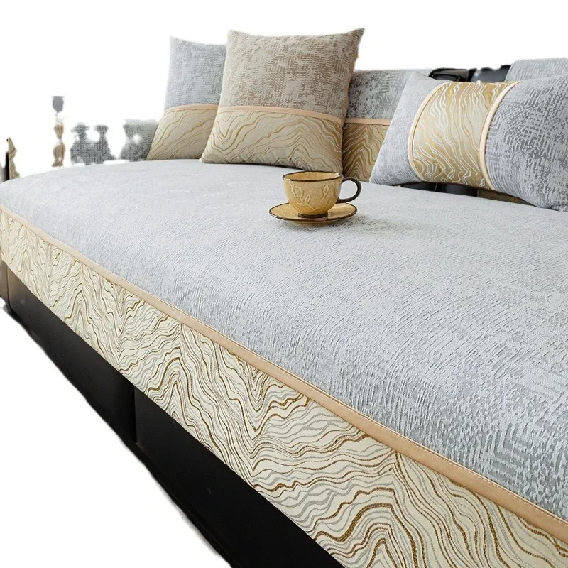 Чехлы на диван из синели для гостиной легкий роскошный нескользящий коврик