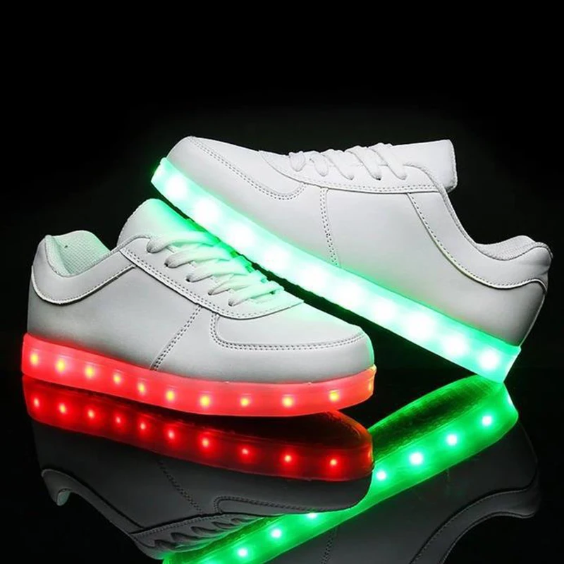 

Size 35-44 Men LED Shoes USB Charging Glowing Casual Shoes Women Anti-slippery Light Up Shoes Mens Sneakers With Luminous Sole