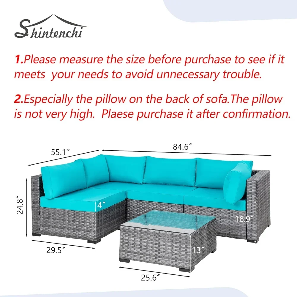 Shintenchi 5 штук наружный секционный диван-диван для внутреннего дворика