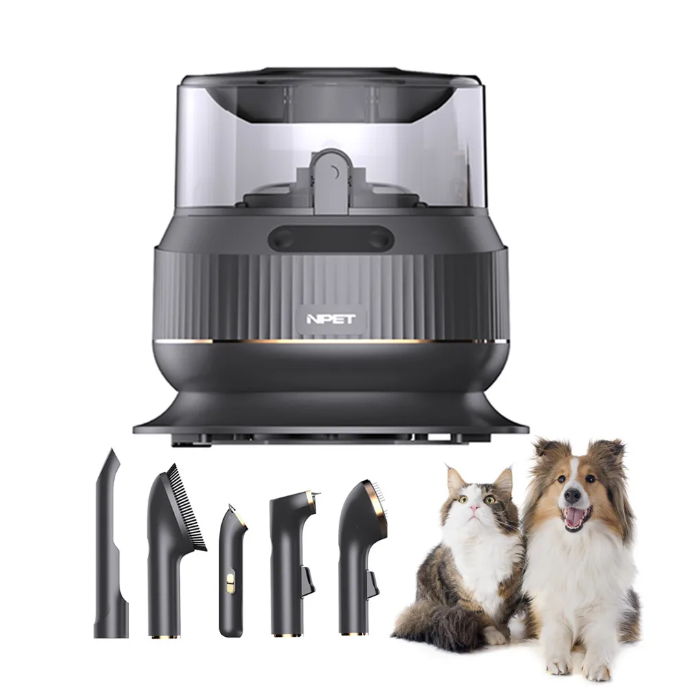 

Clipper Hair Remover Brush Tool 5 in 1 Pet Grooming Kit Vacuum Cleaner for Cats Dogs