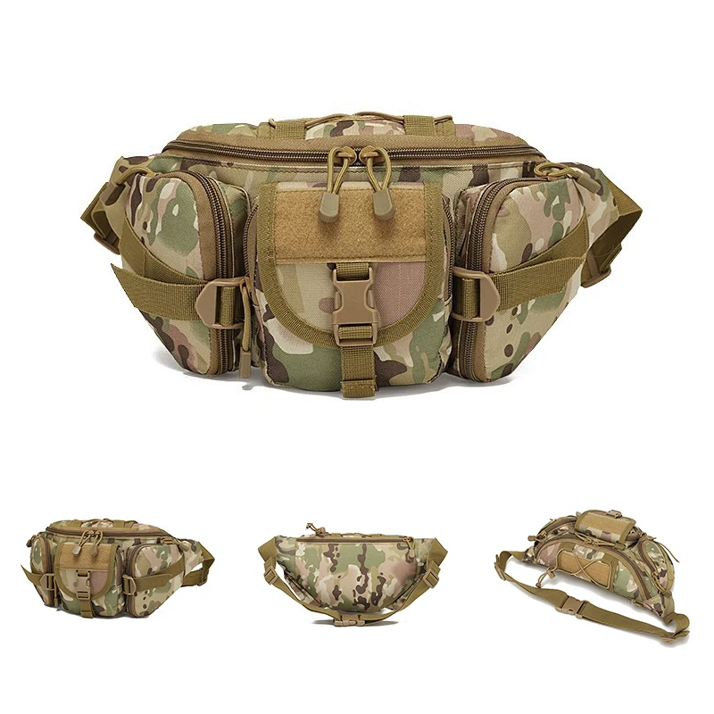 Hot Sell Tactical Molle Pouch Belt Waist Outdoor Sprots Hiking Camouflage Fishing Belt Bum Waist Bag Fanny Pack
