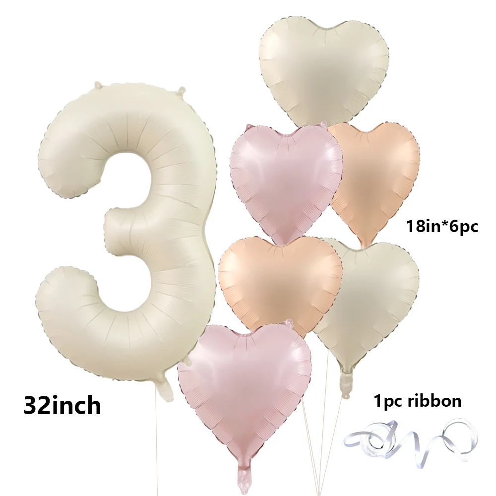 

8 Шаров В Форме Сердца Из Кремовой Фольги Для Детских Праздников (1-8 Лет), Украшения Из Алюминиевой Фольги