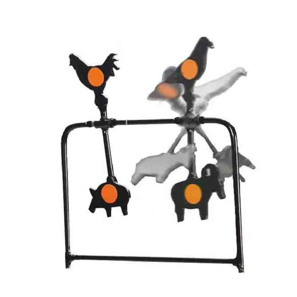 

Metal Animal Shooting Target Slingshot Hunting Catapult Practice Self Resetting Spinning Hunting Training