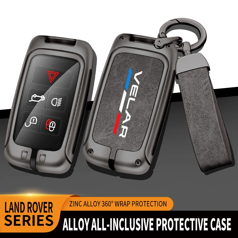 

Auto TPU Zinc Alloy Key Case Bag For Land Rover Velar Logo Car Key Chain Car Metal Key Shell Car Interior Decoration Accessories
