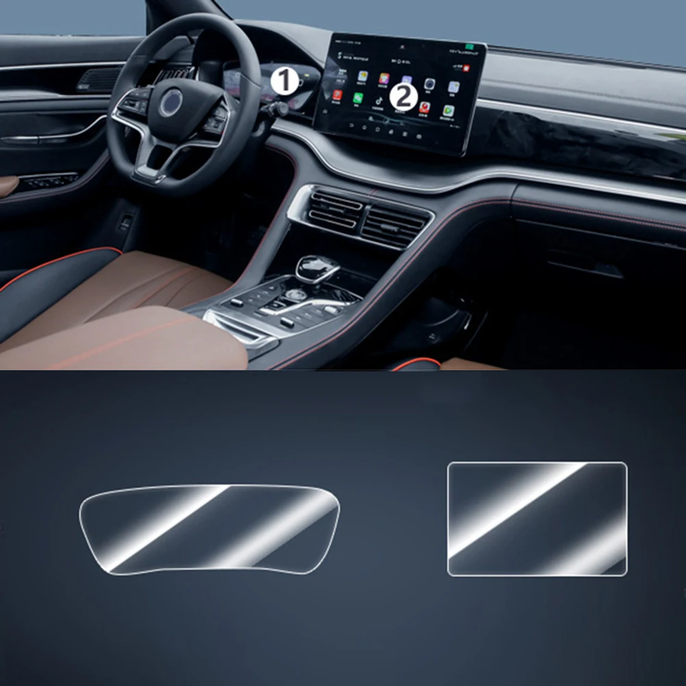 

1 Set Car TPU Transparent Protect Film Sticker For BYD Song Plus Navigation Instrument Screen Fashionable Decoration Style
