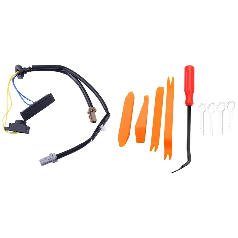 

9 Pack Car Trim Removal Tool Kit & 1X Trunk Lid Release Tailgate Opener Switch For Nissan Sentra Tiida C11 Latio Versa