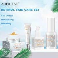 auquest 4pcs retinol skin care set anti wrinkle aging whitening moisturizing remove dark spots facial cream serum neck eye care