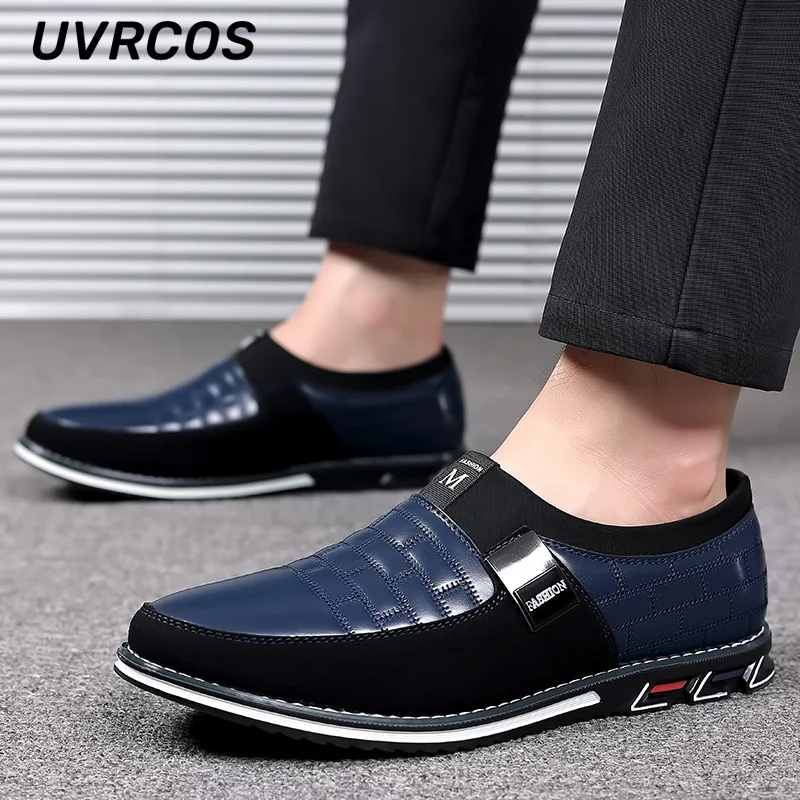 

Men Casual Leather Shoes Men Business Leather Shoes Formal Low Top Solid Color Men Shoes Round Low Top Flat Shoes 2022 New