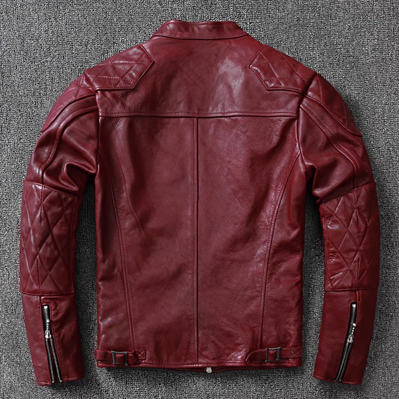 

Real Mens Leather Jacket 2023 Slim Fashion Coats Stand Natural Sheepskin Coat for Men Clothing Chaquetas Hombre Tide LM