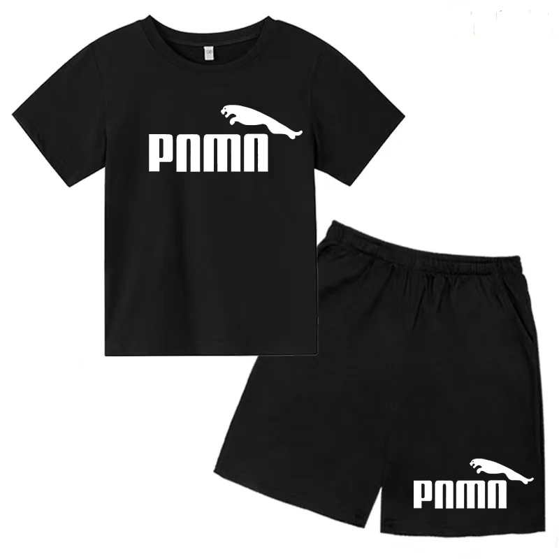 T-shirt Children's Men's and Women's Baby Short Sleeves + Shorts Summer Brand Fashion Casual Charming Sports Jogging Clothes Set