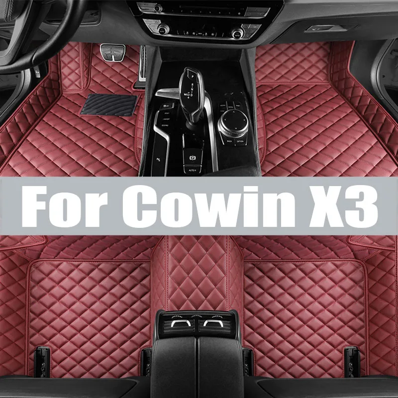 TPE Custom Car Floor Mats For Cowin X3 2016 2017 2018 2019 2020 2021 2022 2023 2024 Waterproof Carpet Auto Interior trunk mat