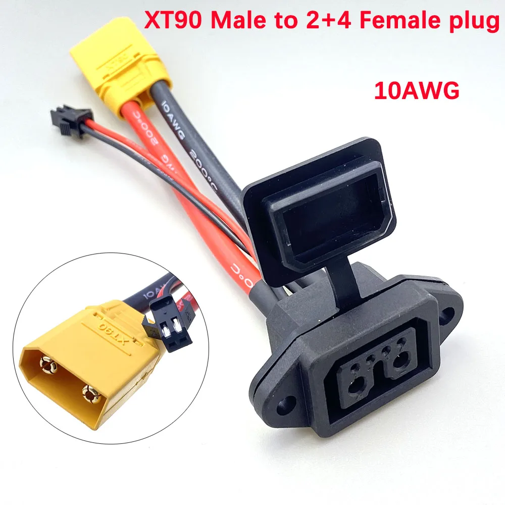 

XT90 на 2 + 4/2 + 6 разъемов для зарядки литиевой батареи, адаптер разрядного порта для электромобиля, сильноточный разъем для зарядки, 4 квадрата