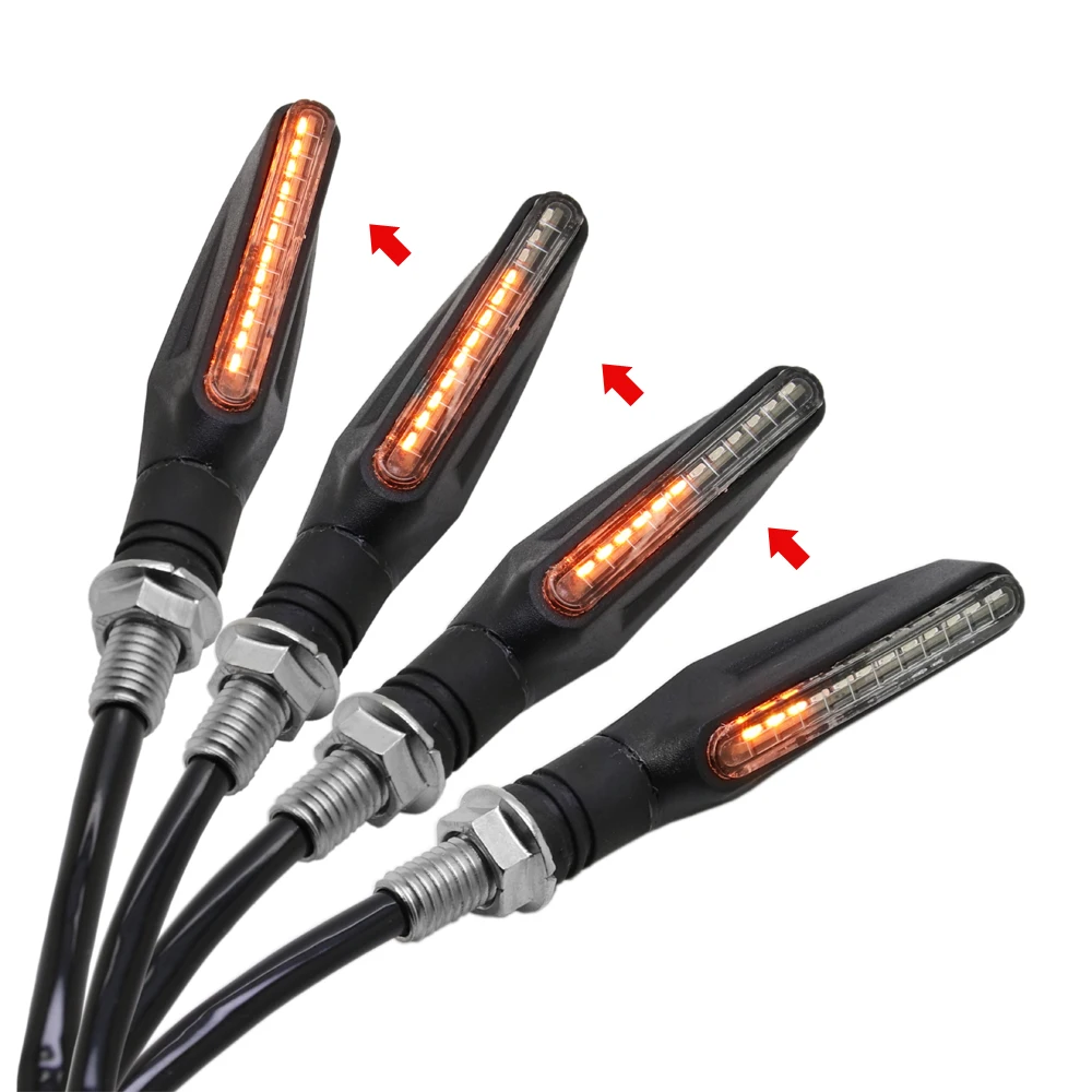 

BJMOTO Universal M10 Motorcycle Turn Signal Indicator Flowing Water 12V 4.5W 9SMD LED Blinker Amber Light For Honda Yamaha