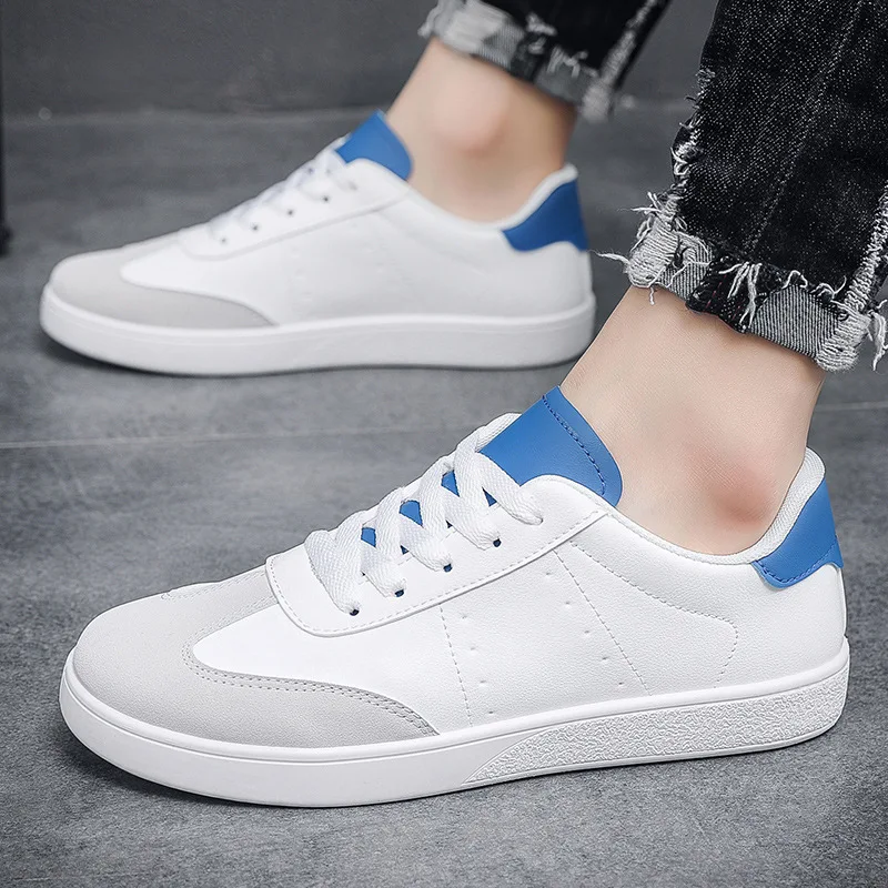 

White Men Shoes Spring and Autumn New Casual Shoes Anti Slip Vulcanized Shoes Breathable Shoes Leather Original Fashion Sneakers