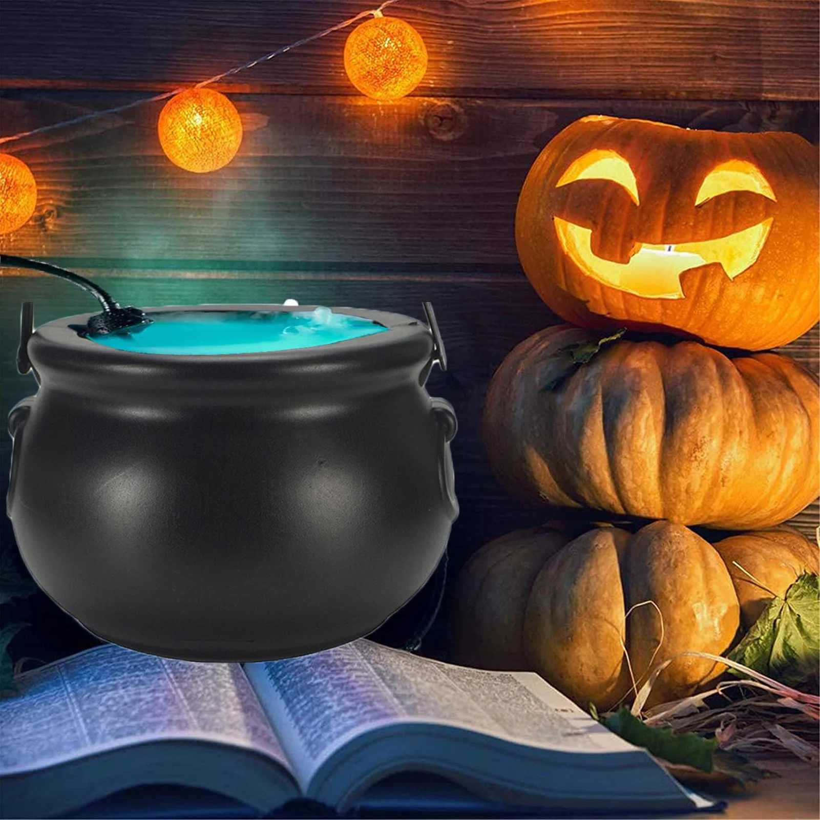 

Halloween Decorative Lamp Horror Style Cauldron Mist Maker 12 LEDs Mist Maker For Party Home Decor 100-240V