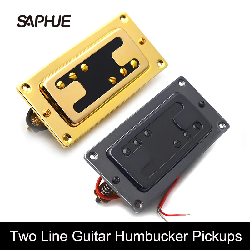 

Мини-стиль, двухрядная электрогитара с 6 отверстиями, хамбакер, захват шеи/моста, черный/золотой