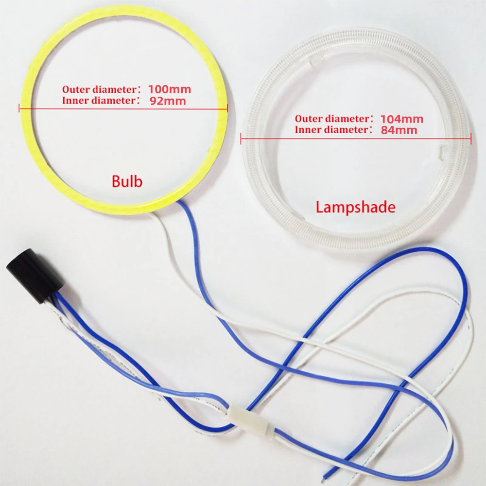 

2 шт. белый 60 мм/65 мм/70 мм/75 мм/80 мм/85 мм/90 мм/95 мм/100 мм/110 мм/120 мм кольцевая противотуманная лампа