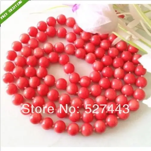 

Prett Lovely Women's Wedding Wholesale Rare 7mm Pink Sea Coral Necklace 32''C Fine Factory direct