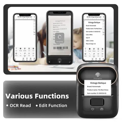 Phomemo M110 устройство для изготовления этикеток мини-принтер этикеток портативный принтер для клейких наклеек этикетировочная машина 20-50 мм для домашнего офиса и школы