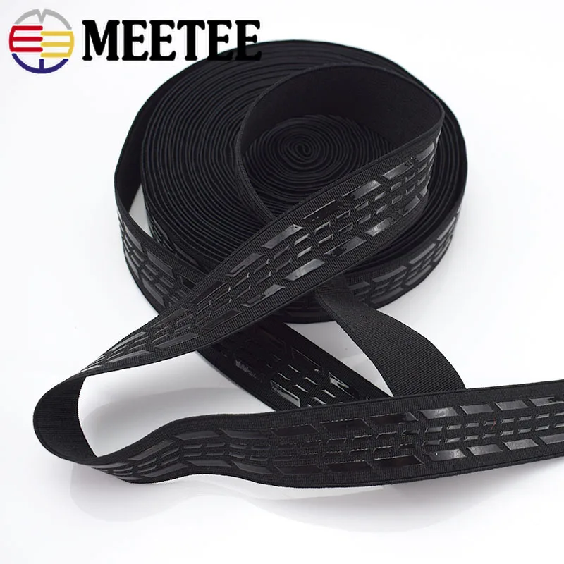 

2/5/10Meters 25mm Black Elastic Band Non-slip Silicone Outdoor Belt Strap Garment Bag Webbing DIY Sewing Clothing Accessories