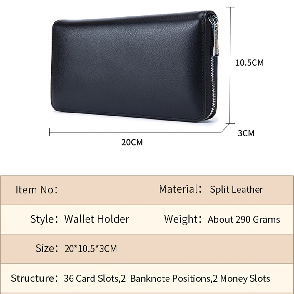 Вместительные кошельки для женщин бумажник из натуральной кожи на молнии с