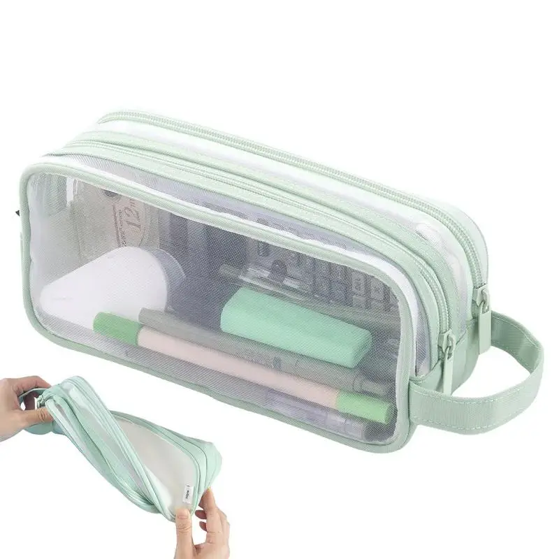 Case Clear Makeup Color Pouch 2 Compartment Cosmetics Bag Clear Makeup Color Pouch Cosmetics Bag For