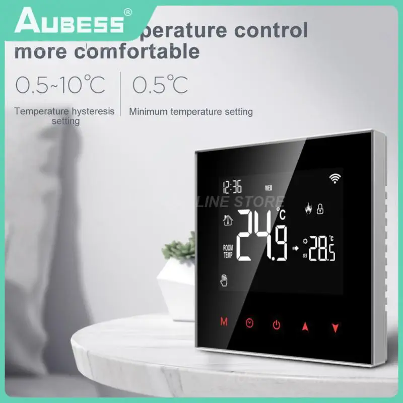 

Programmable Wifi Smart Thermostat App Control Heating Water Boiler Temperature Semsor 3a 16a Auto Mode Manual Tuya