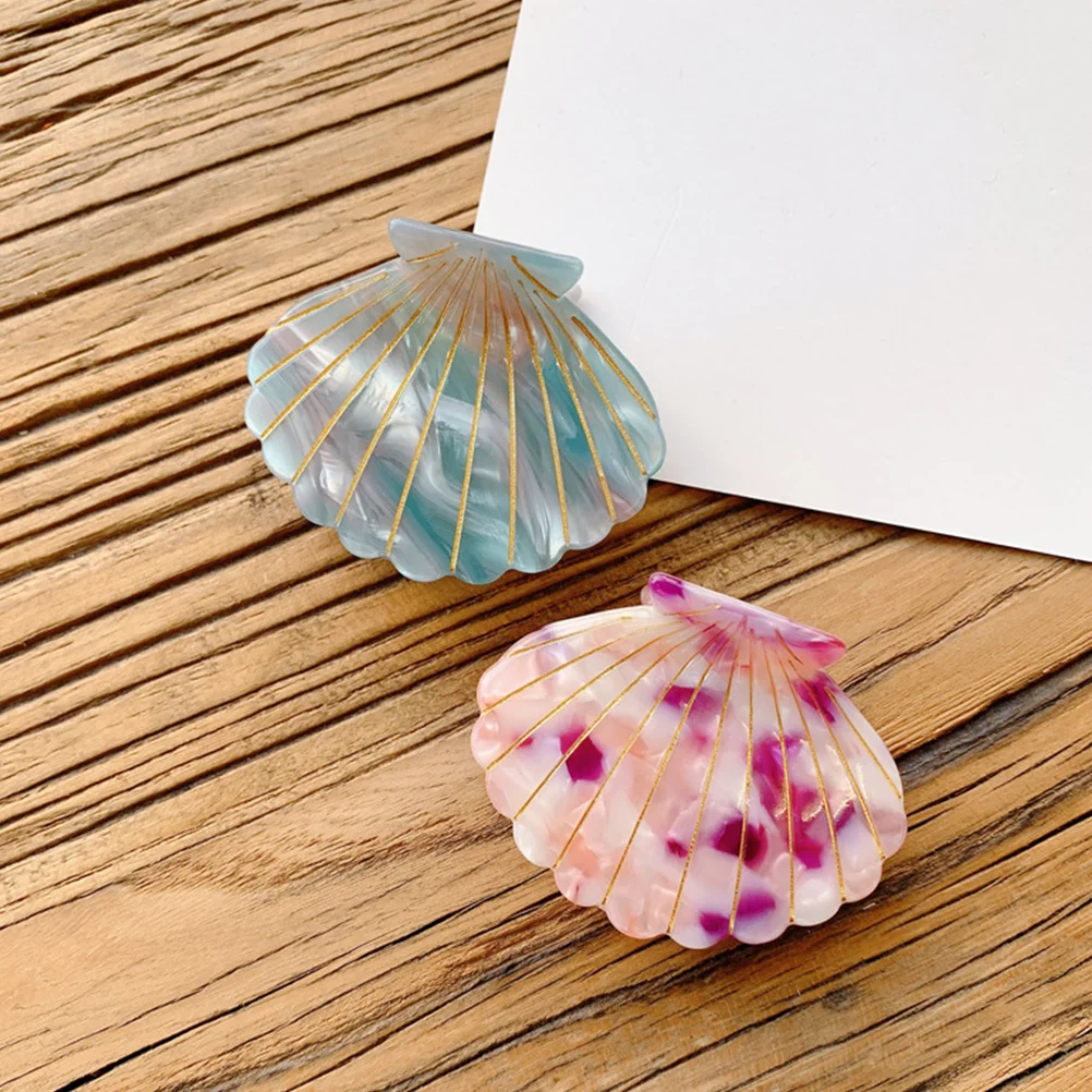 

Shell Jaw Hair Clip Shell Hair Clamp Marble Resin Hair Barrettes Hair Accessory for Styling Hairdressing ( Green )