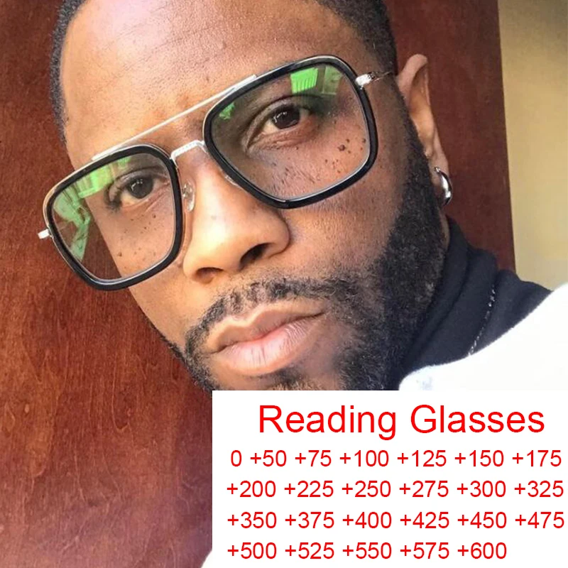 Очки Тони Старк для мужчин и женщин лупа чтения в стиле стимпанк с блокировкой