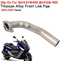 motorcycle exhaust escape modify titanium alloy front link pipe connecting 51mm moto muffler for maxsym400 maxsy 400 2021 2022
