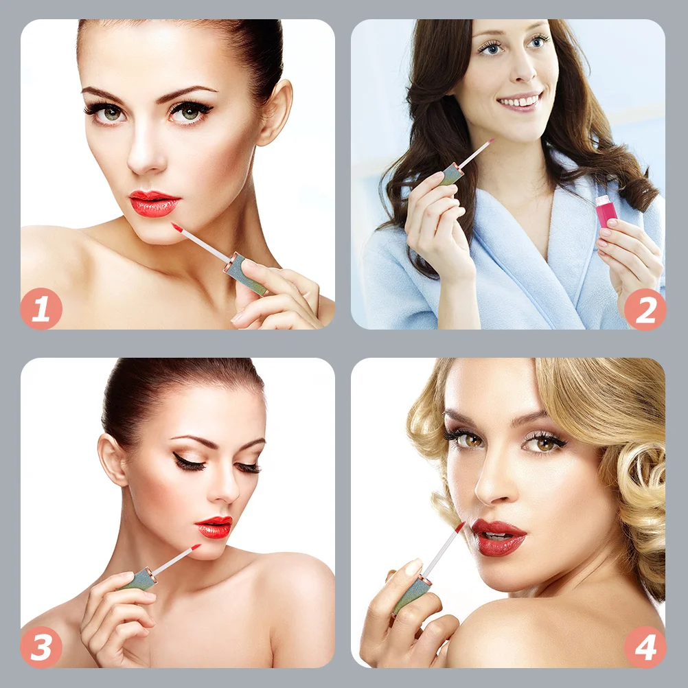 5 шт. тюбик для блеска губной помады бутылки глазури блеск губ кожаные цветные