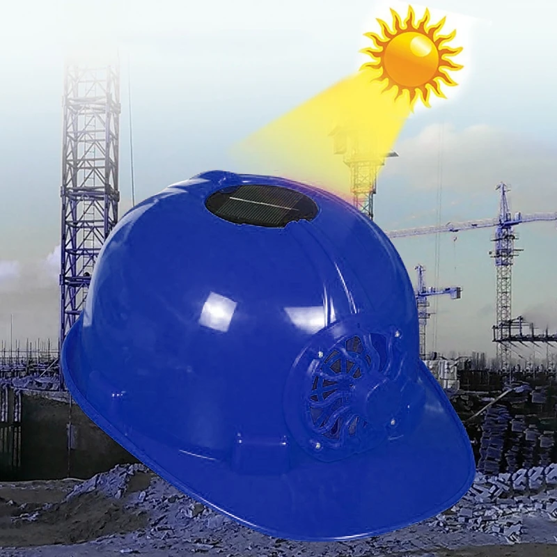

Solar Power Fan Helmet Outdoor Working Construction Workplace Safety Hard Hat PE Waterproof Sunscreen Protective Cap Fishing Cap