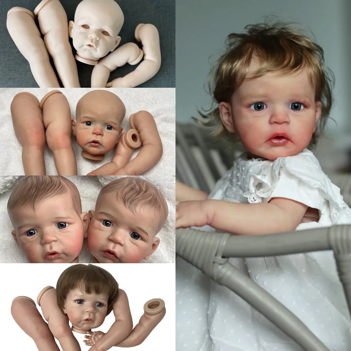 

Saskia 26 Inch Handmade Bebe Newborn Doll Kits Painted Lifelike Rooted Or Painted Hair Can Stand Real Reborn Doll Muñecas Reborn