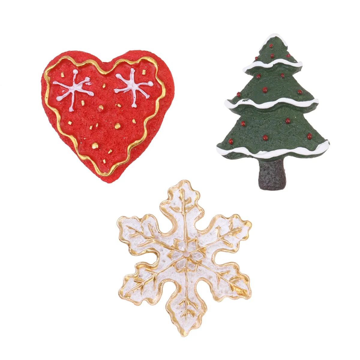 

3PCS Resin Refrigerator Magnets Tree Snowflake Christmas Fridge Magnets Kitchen Magnets for Decoration